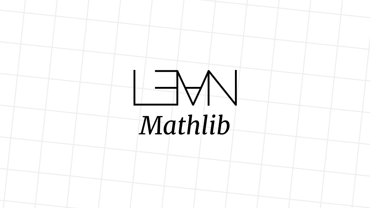 Image of a grid with the LEAN logo with Mathlib below.
